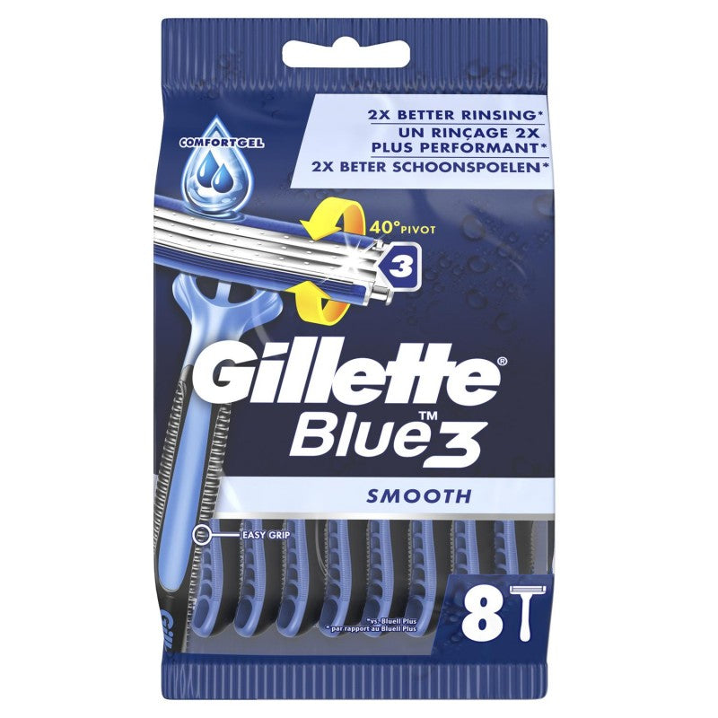 GILLETTE Blue 3 Smooth Rasoirs Jetables X 8 - Marché Du Coin