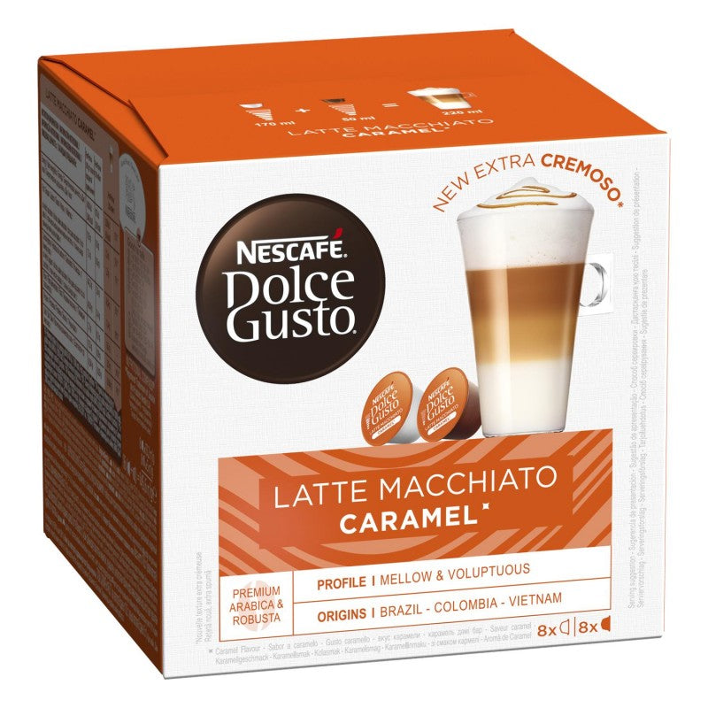 DOLCE GUSTO Nescafé Capsules Type Latte Macchiato Caramel X16 145.60G - Marché Du Coin