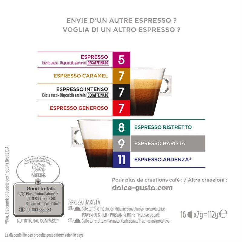 DOLCE GUSTO Nescafé Espresso Barista Extra Crema 16 Capsules - Marché Du Coin