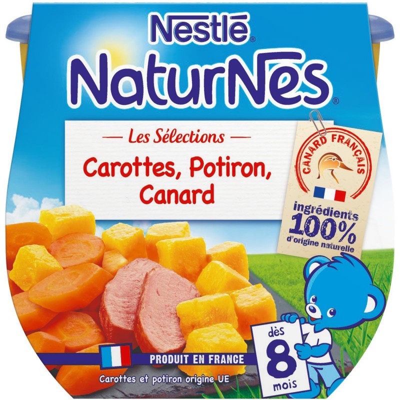 NESTLÉ Naturnes Carotte Potiron Canard 2X200G Dès 8 Mois - Marché Du Coin
