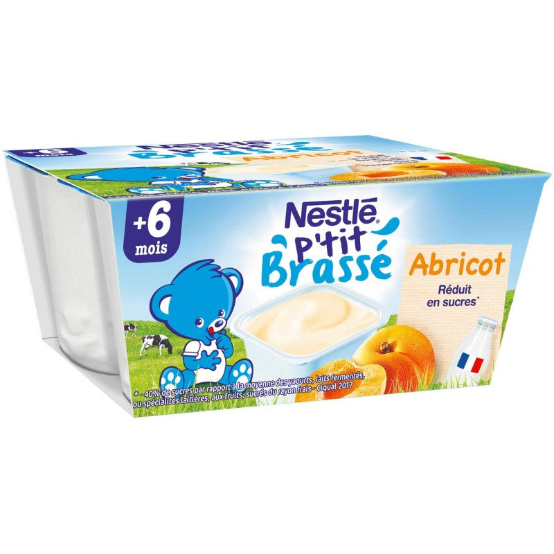NESTLÉ P'Tit Brassé Abricot Dès 6 Mois 4X100G - Marché Du Coin