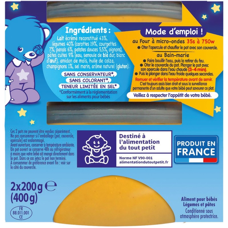 NESTLÉ P'Tit Souper Crème De Légumes, Tendres Pâtes Dès 8 Mois 2X200G - Marché Du Coin