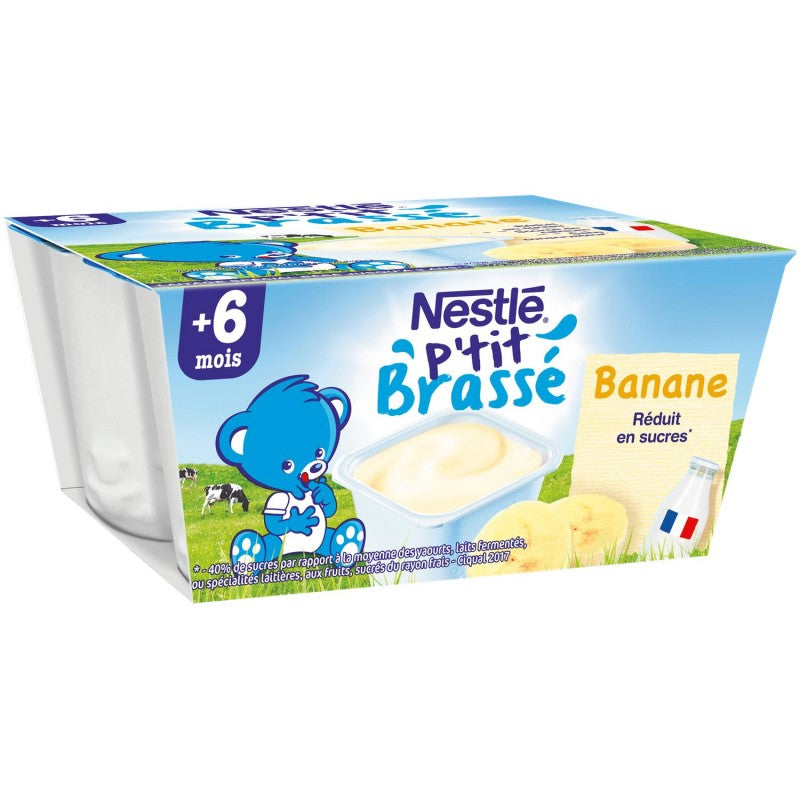 NESTLÉ P'Tit Brassé Banane Dès 6 Mois 4X100G - Marché Du Coin