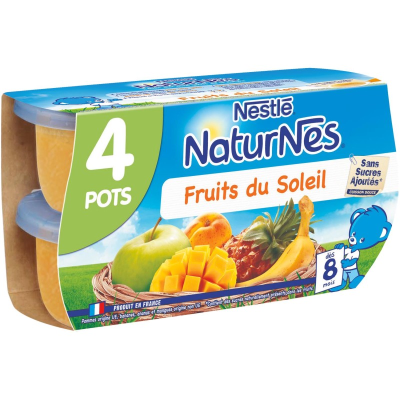 NESTLÉ Naturnes Fruits Du Soleil Dès 8 Mois 4X130G - Marché Du Coin