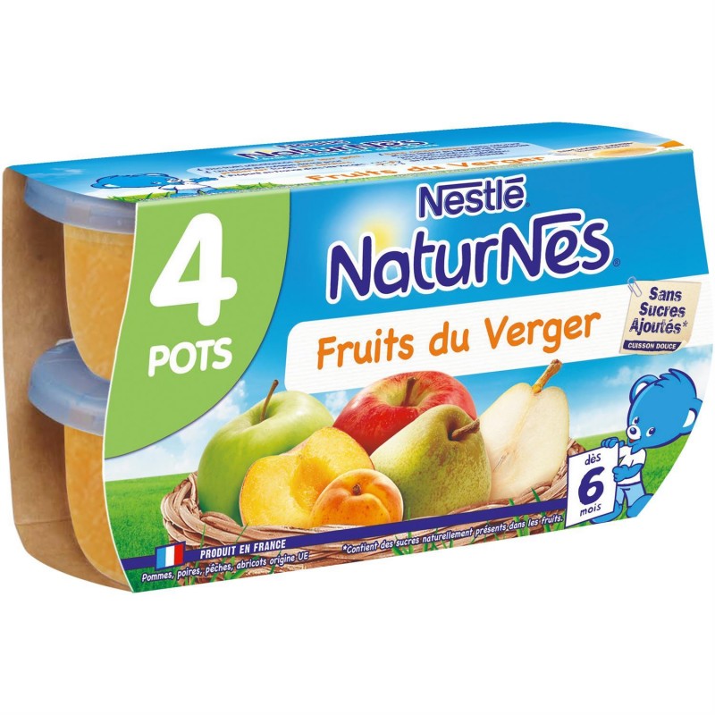 NESTLÉ Naturnes Fruits Du Verger Dès 6 Mois 4X130G - Marché Du Coin