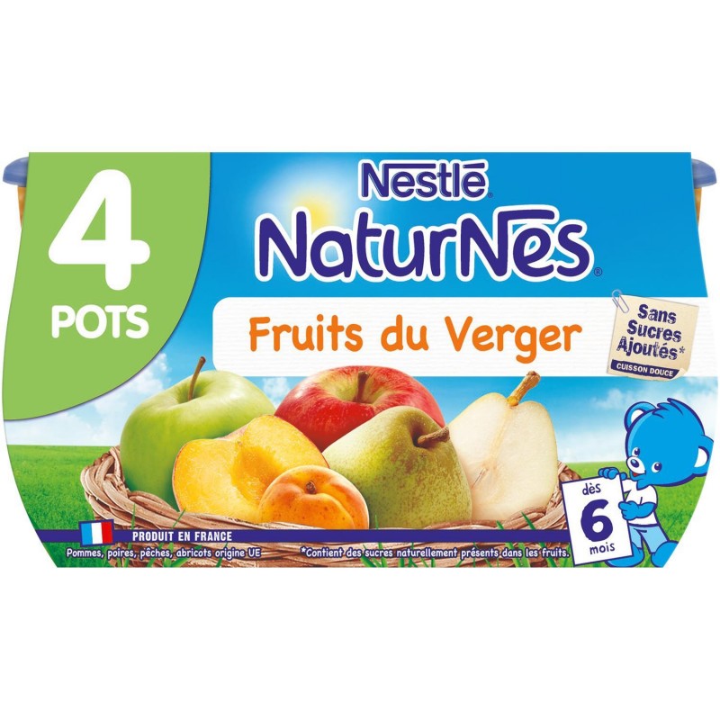 NESTLÉ Naturnes Fruits Du Verger Dès 6 Mois 4X130G - Marché Du Coin