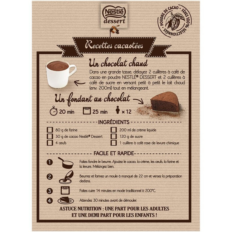 NESTLÉ Dessert Cacao 100% En Poudre 250G - Marché Du Coin