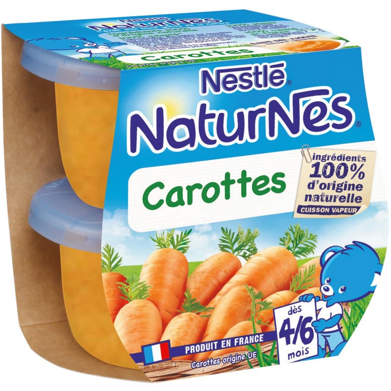 NESTLÉ Naturnes Carottes Dès 4/6 Mois 2X130G - Marché Du Coin
