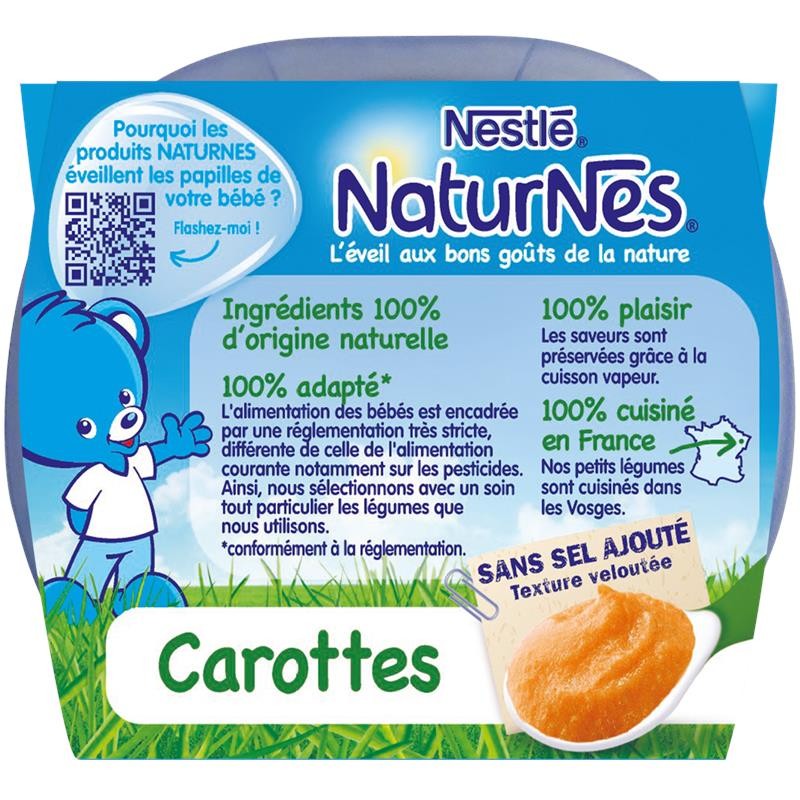 NESTLÉ Naturnes Carottes Dès 4/6 Mois 2X130G - Marché Du Coin