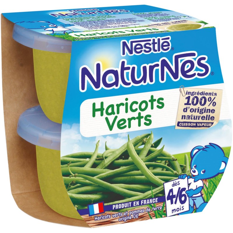 NESTLÉ Naturnes Haricots Verts Dès 4/6 Mois 2X130G - Marché Du Coin