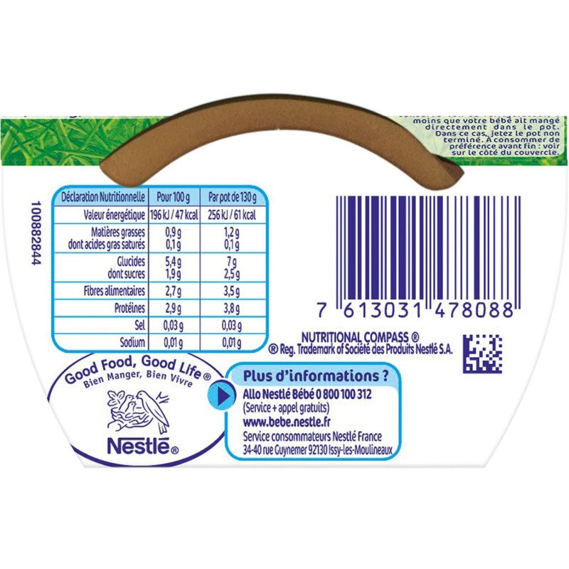 NESTLÉ Naturnes Petit Pois Dès 4/6 Mois 2X130G - Marché Du Coin