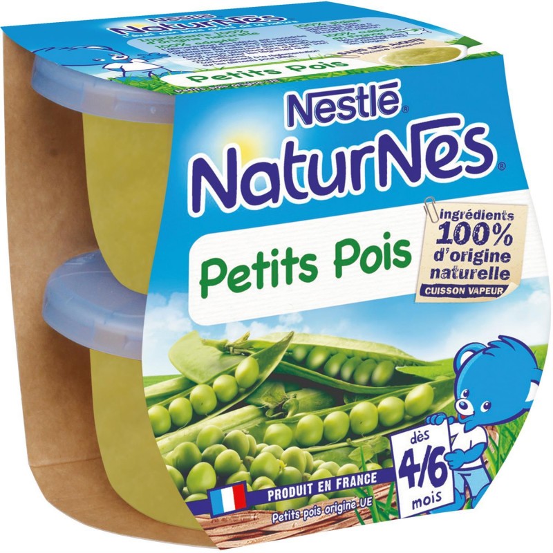 NESTLÉ Naturnes Petit Pois Dès 4/6 Mois 2X130G - Marché Du Coin