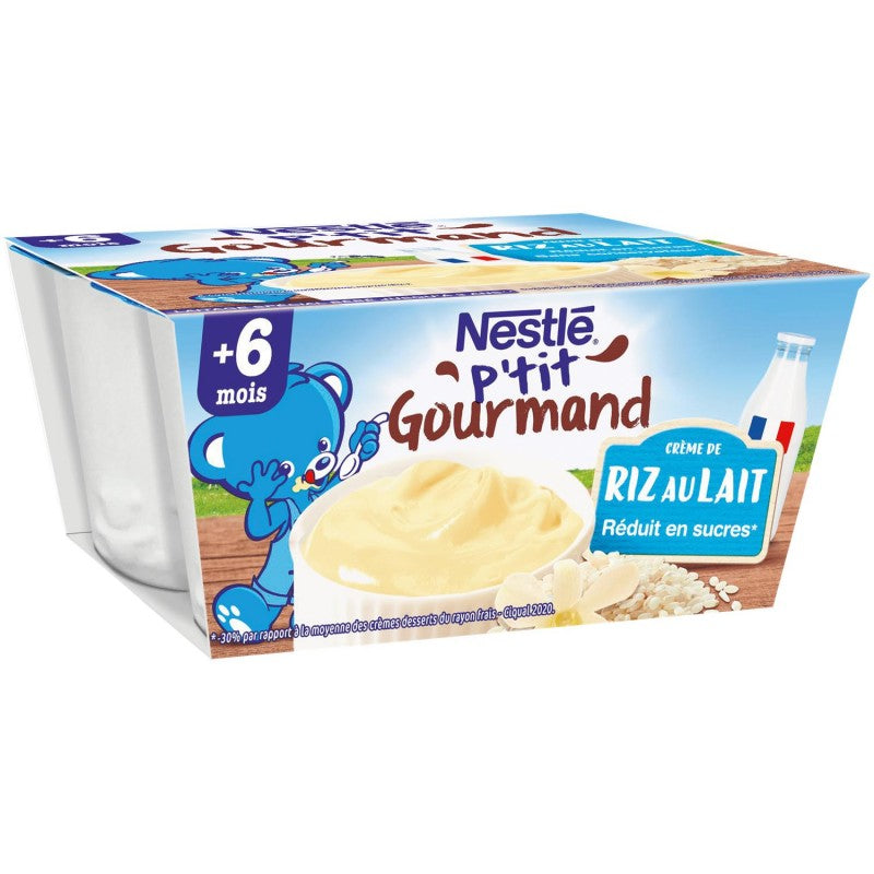 NESTLÉ P'Tit Gourmand Crème Dessert Crème De Riz Dès 6 Mois 4X100G - Marché Du Coin