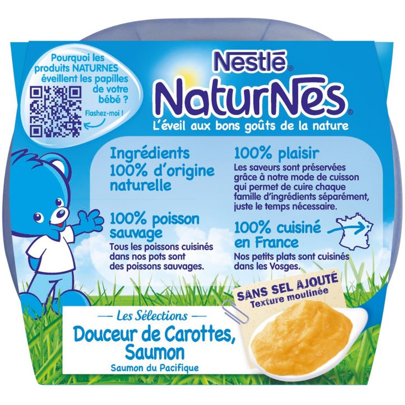 NESTLÉ Naturnes Les Sélections Douceur De Carottes Saumon Dès 6 Mois 2X200G - Marché Du Coin