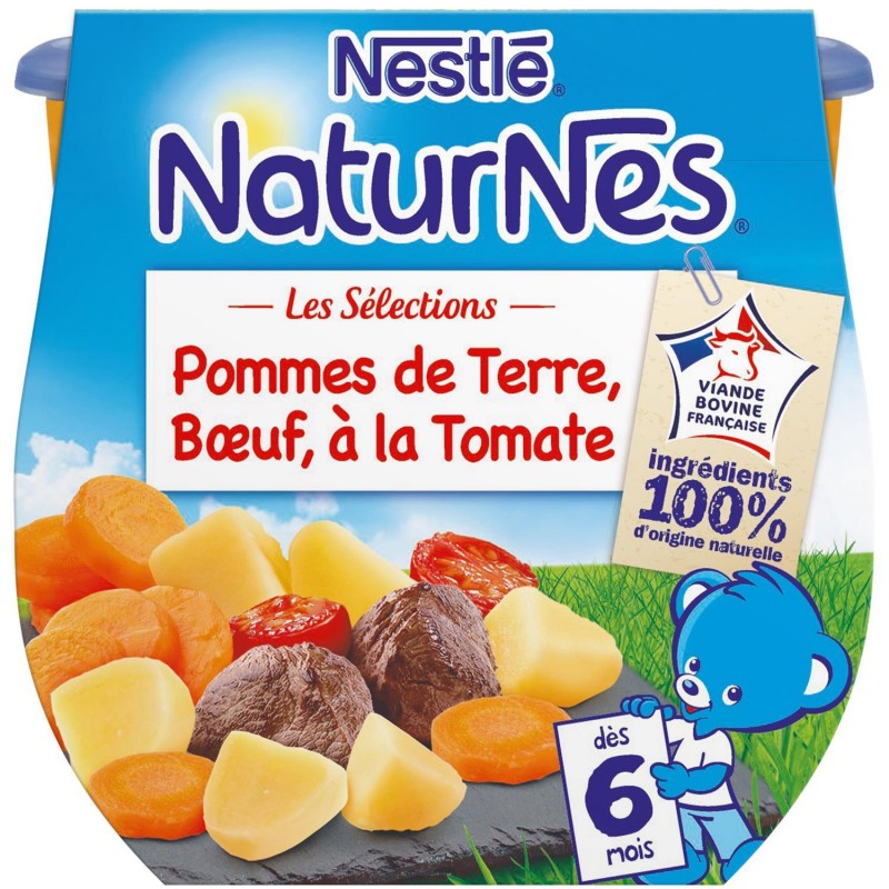 NESTLÉ Naturnes Les Sélections Pomme De Terre, Bœuf, Tomate Dès 6 Mois 2X200G - Marché Du Coin