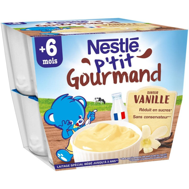 NESTLÉ P'Tit Gourmand Crème Dessert Vanille Dès 8 Mois 8X100G - Marché Du Coin