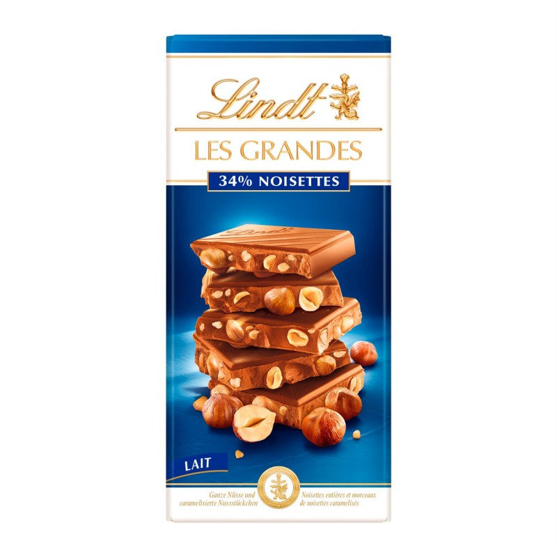 LINDT Chocolat Lait 34% Noisettes 150G - Marché Du Coin