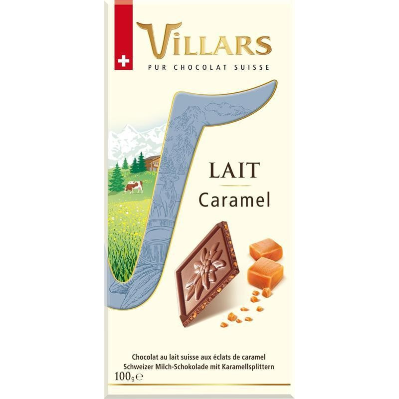 VILLARS Tablette Dégustation Lait Aux Éclats De Caramel 100G - Marché Du Coin