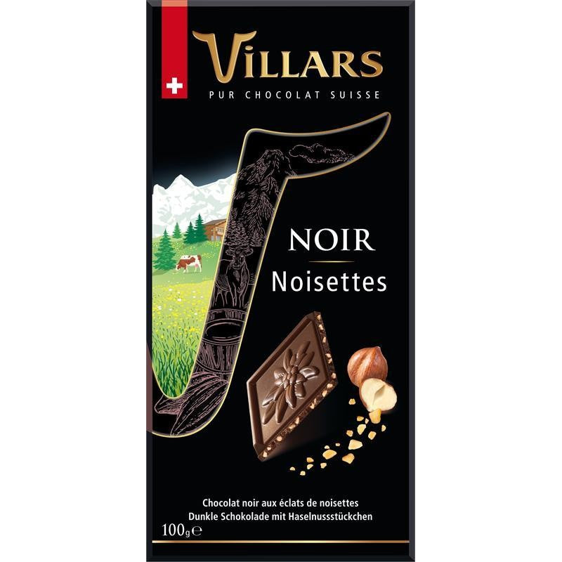 VILLARS Tablette Dégustation Chocolat Noir Aux Éclats De Noisettes 100G - Marché Du Coin