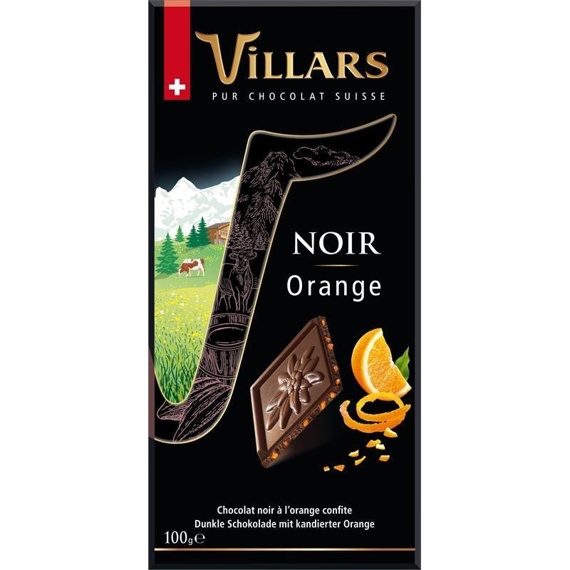 VILLARS Tablette Dégustation Chocolat Noir Aux Écorces Oranges Confites 100G - Marché Du Coin