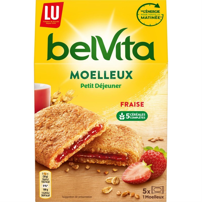 LU Belvita Moelleux Coeur Gourmand Fraise 250G - Marché Du Coin