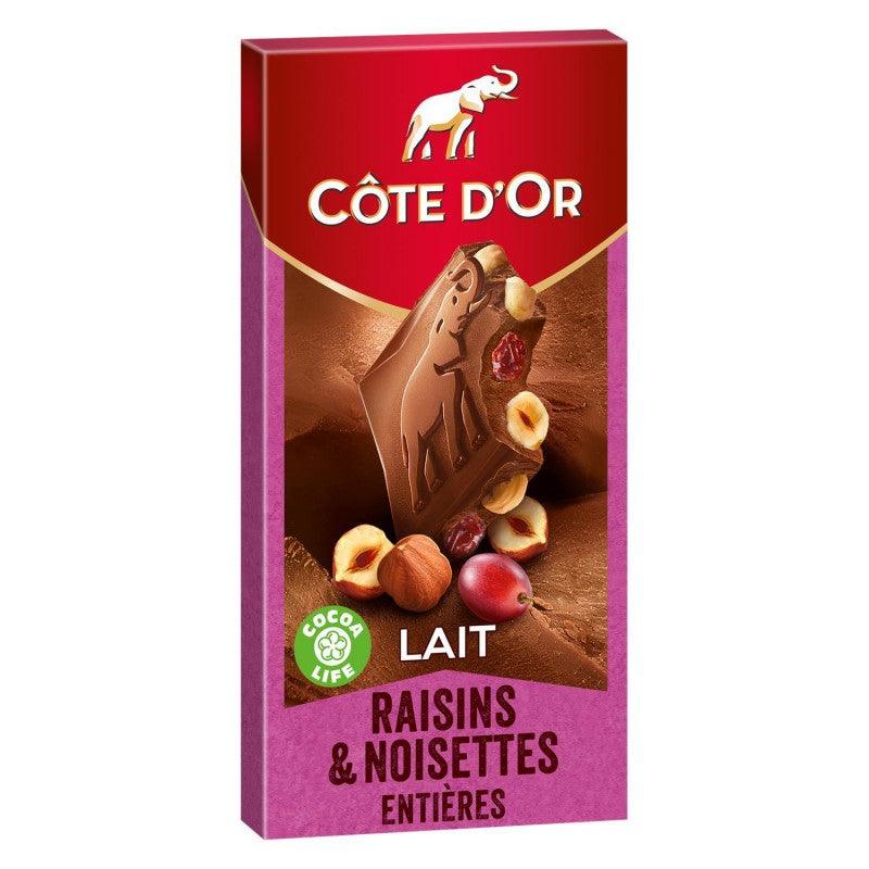 CÔTE D'OR Chocolat Au Lait Raisins Noisettes 180G - Marché Du Coin