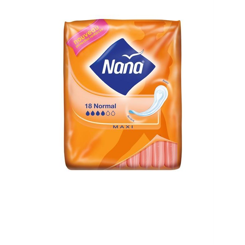 NANA Maxi Serviettes Hygieniques Normal X18 - Marché Du Coin