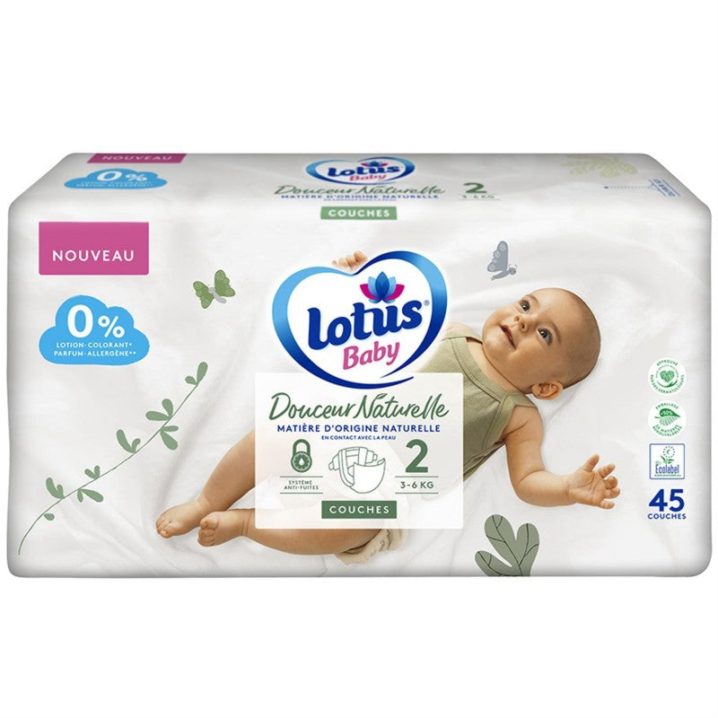 LOTUS Baby Douce Nature 45 Couches T2 - Marché Du Coin