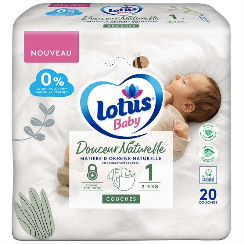 LOTUS - Baby Douce Nature 20 Couche T1