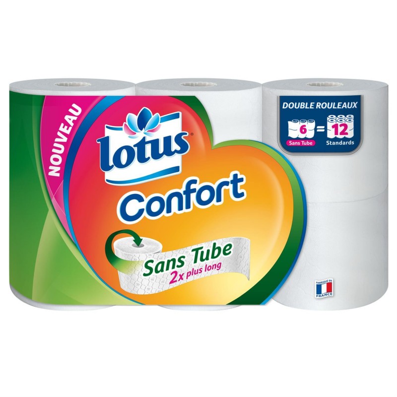 LOTUS Confort Papier Toilette Sans Tube 6 Rouleaux - Marché Du Coin