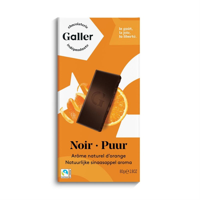 GALLER Chocolat Noir 70% Orange 80G - Marché Du Coin