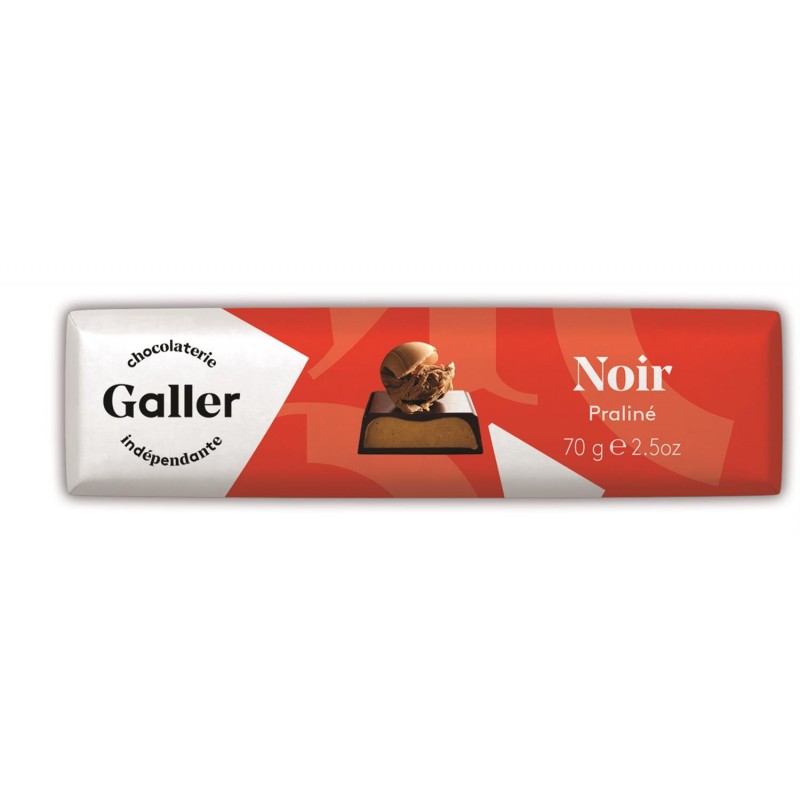 GALLER Baton Chocolat Noir Praline 70G - Marché Du Coin