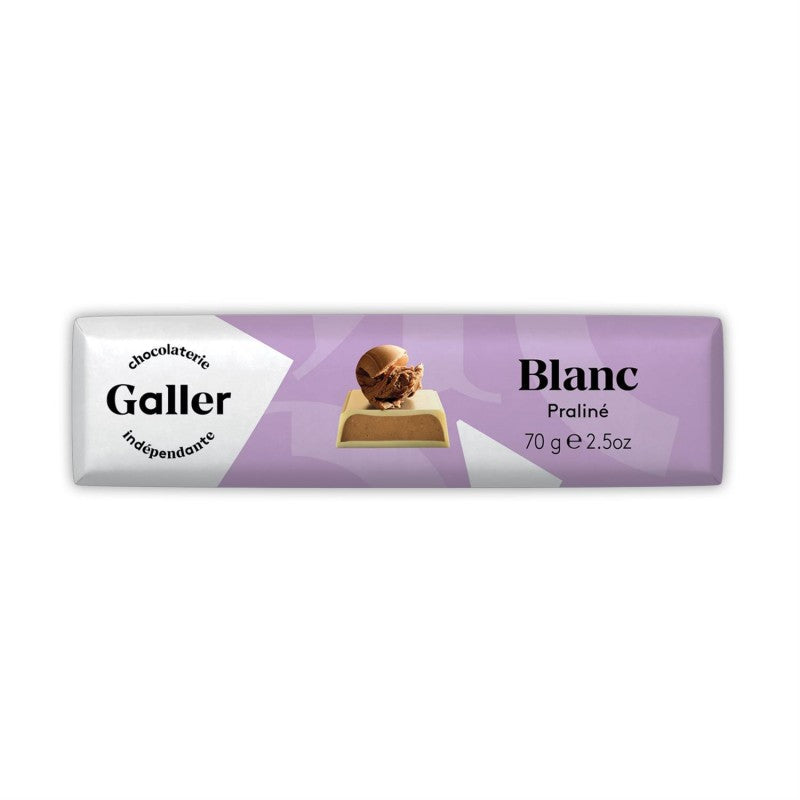 GALLER Baton Chocolat Blanc Praliné 70G - Marché Du Coin