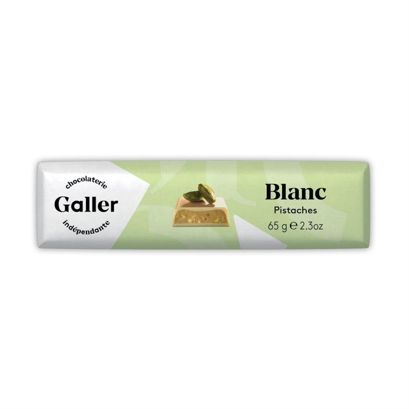 GALLER Baton Chocolat Blanc Pistaches Fraiches 0.065Kg - Marché Du Coin