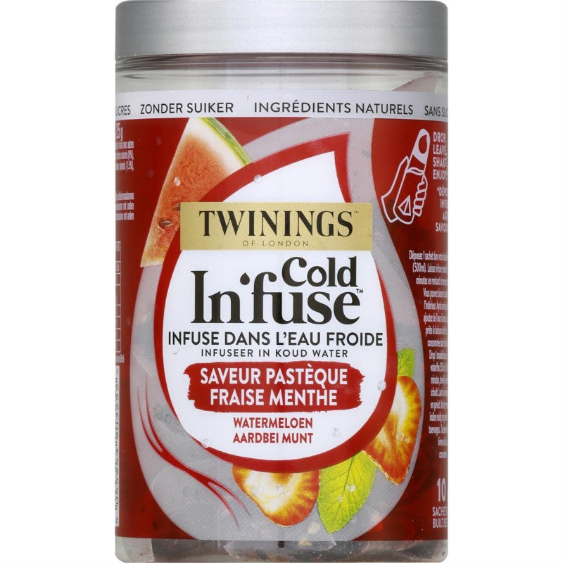 TWININGS Cold Infuse Pasteque Fraise Menthe X10 25G - Marché Du Coin