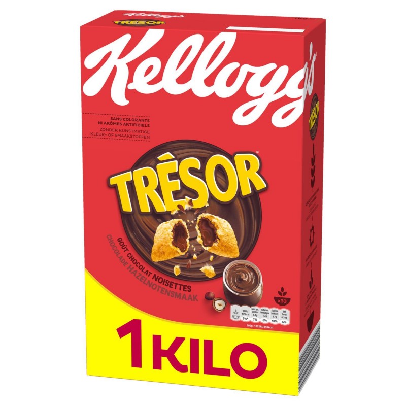 KELLOGG'S Tresor Chocolat Noisettes 1Kg - Marché Du Coin