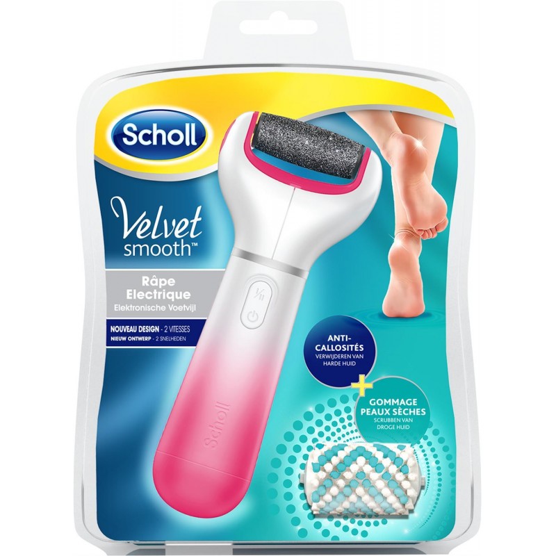 SCHOLL Velvet Smooth Râpe Électrique Extra Exfoliante Rose - Marché Du Coin