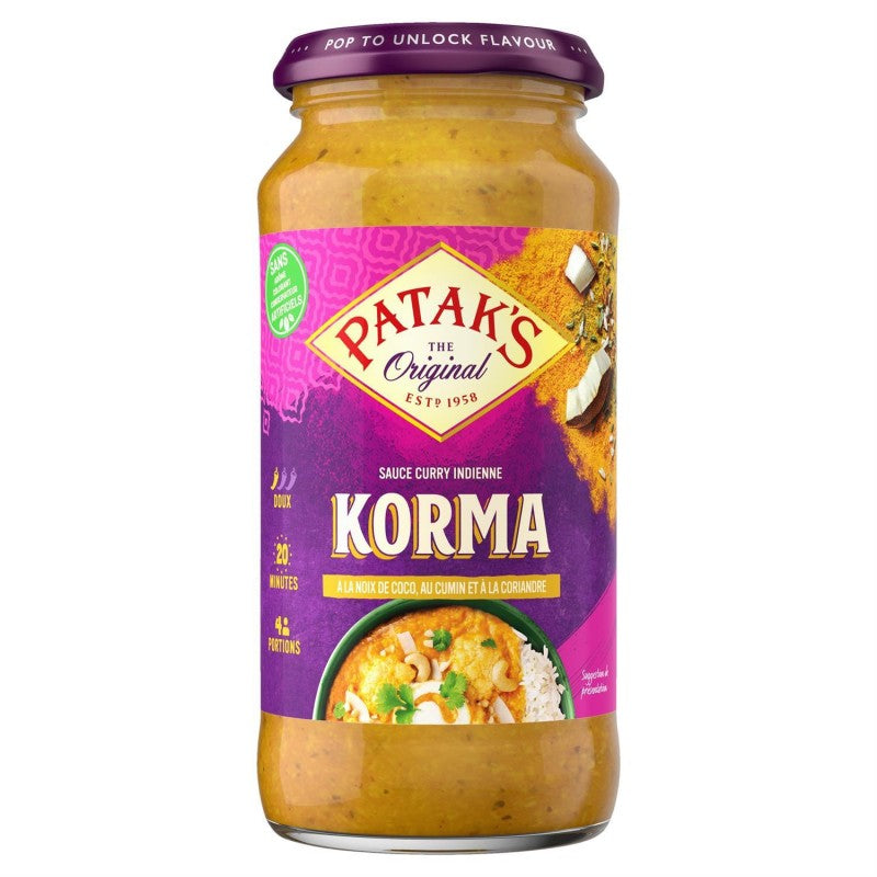 PATAK'S Sauce Korma 450G - Marché Du Coin