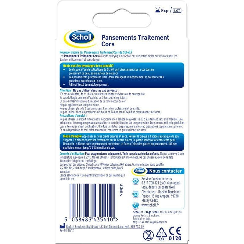 SCHOLL Pansements Coricides Cors X8 - Marché Du Coin