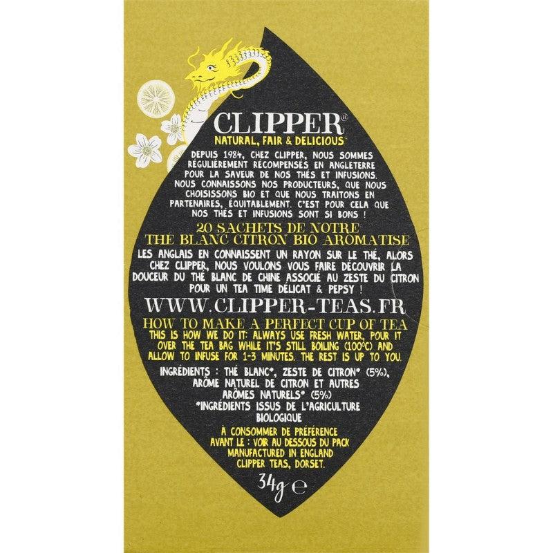 CLIPPER Thé Blanc Citron 34G - Marché Du Coin