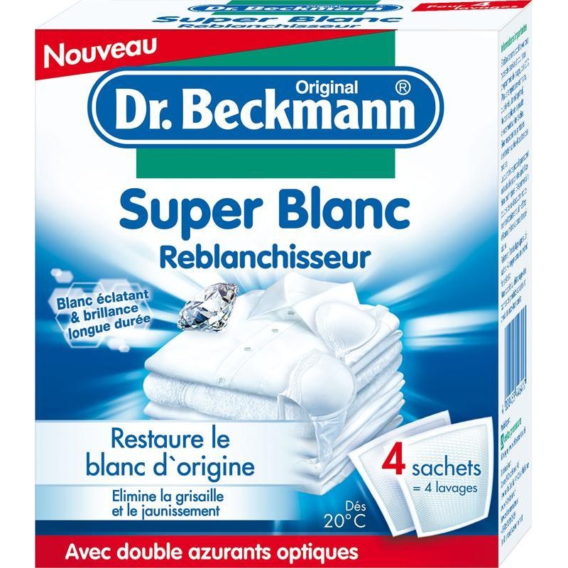 DR BECKMANN Super Blanc Reblanchisseur 4 Sachets - Marché Du Coin