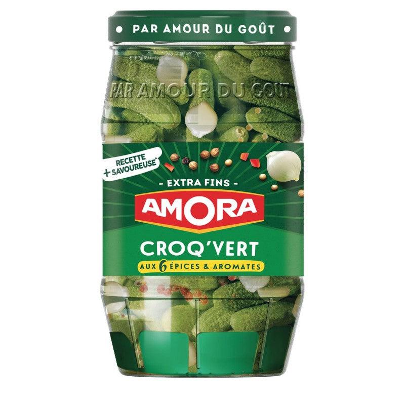 AMORA Croq'Vert Cornichons Extra Fin 205G - Marché Du Coin