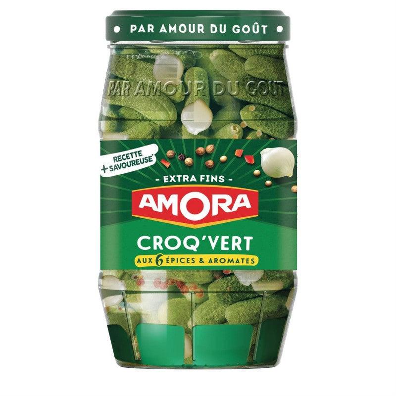 AMORA Croq'Vert Cornichons Extra-Fins 370G - Marché Du Coin