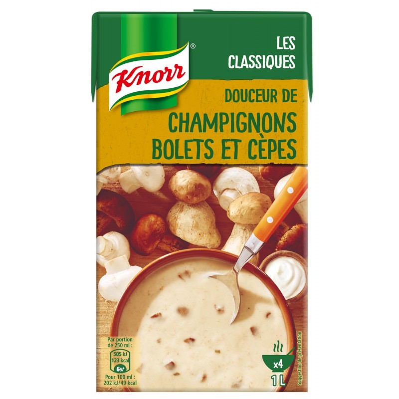 KNORR Soupe Douceur De Champignons, Bolets Et Cêpes 1L - Marché Du Coin