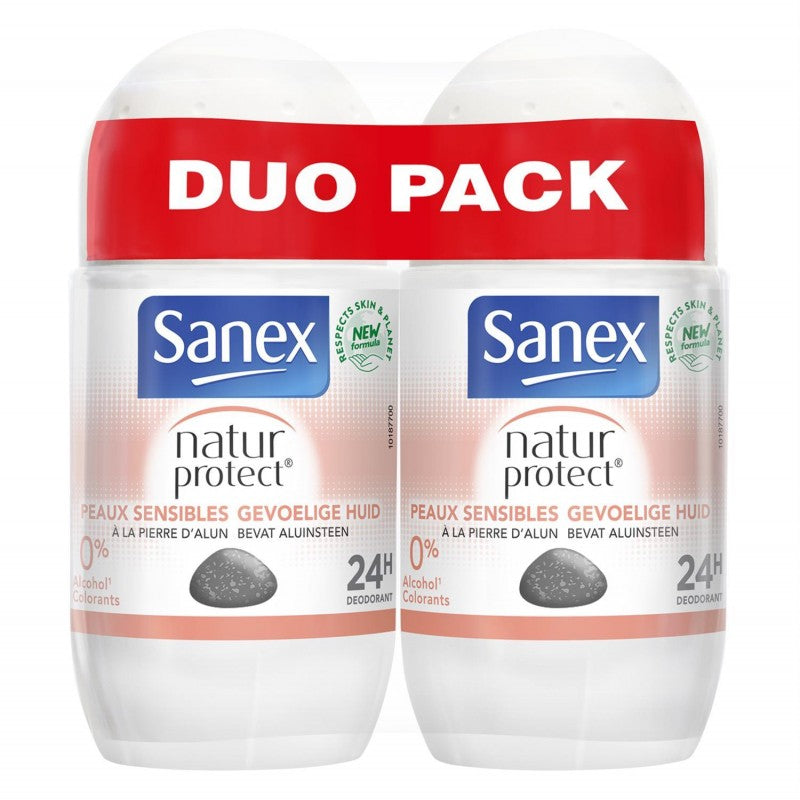 SANEX Deodorant Natural Protect Sensitive Roll-On 2X50Ml - Marché Du Coin