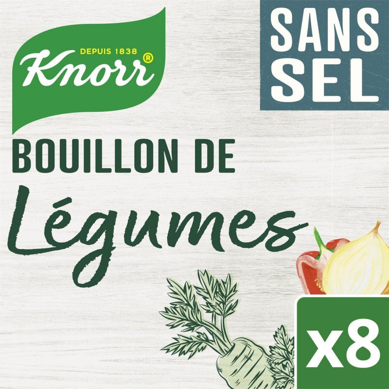 KNORR Bouillon Cubes De Légumes Sans Sel X8 72G - Marché Du Coin