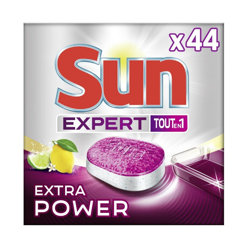 SUN Tablettes Lave-Vaisselle Expert Extra Power Citron 44 Lavages - Marché Du Coin