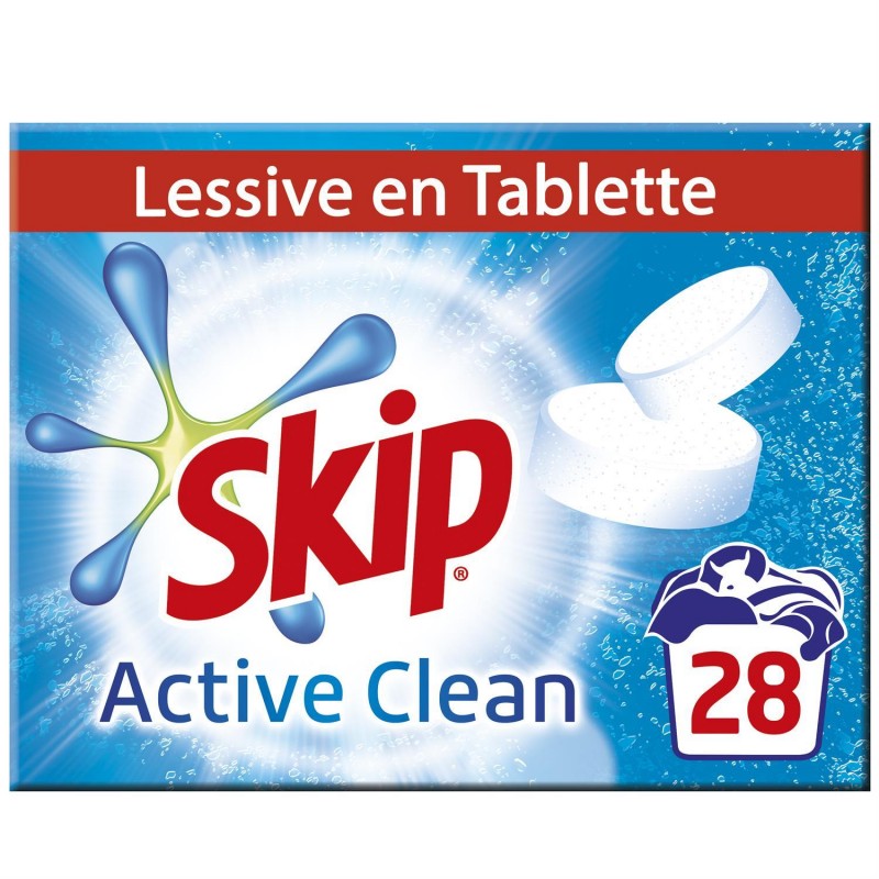 SKIP Lessive Tablettes Active Clean 28 Lavages - Marché Du Coin