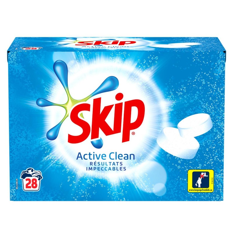 SKIP Lessive Tablettes Active Clean 28 Lavages - Marché Du Coin