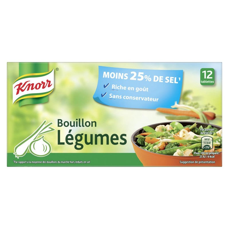 KNORR Bouillon De Légumes Réduit En Sel 109G - Marché Du Coin